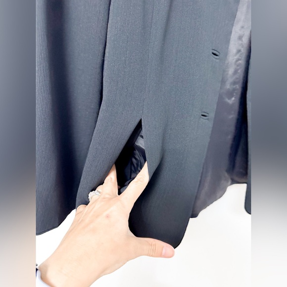 Vintage Alex Garfield Blazer with Leopard Faux Fur Trim Collar Black 10 - Picture 6 of 8